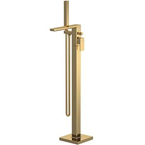 nuie WIN821 Windon Modern Bathroom Square Floor Standing Bath Mixer Tap with Lever Handle and Shower Kit, 880mm, Brushed Brass nuie WIN821 Windon Modern Bathroom Square Floor Standing Bath Mixer Tap with Lever Handle and Shower Kit, 880mm, Brushed Brass