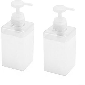 PETSTIBLE Bathroom Kitchen Soap Dispenser - Set Of 2 450ml Refillable Clear Pump Bottles