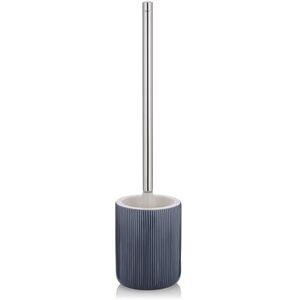 Kela Toilet Brush with Container 44.5 cm AVA, Toilet Brush with Interchangeable Brush Head, Ceramic Stainless Steel Handle, Blue Kela Toilet Brush with Container 44.5 cm AVA, Toilet Brush with Interchangeable Brush Head, Ceramic Stainless Steel Handle, Blue