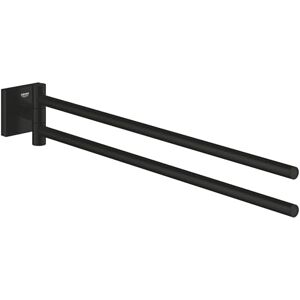 Grohe Start Cube Towel Bar Bathroom Wall Mounted Towel Holder with 2 Swivel Arms (Metal, Concealed Fastening, Including Screws and Dowels), Size 438 mm, Matt Black, 409762430 Grohe Start Cube Towel Bar Bathroom Wall Mounted Towel Holder with 2 Swivel Arms (Metal, Concealed Fastening, Including Screws and Dowels), Size 438 mm, Matt Black, 409762430