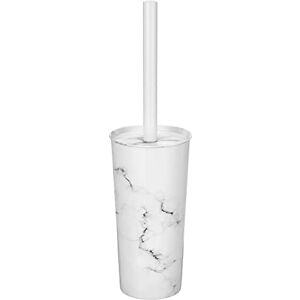 mDesign Stainless Steel Toilet Bowl Brush and Holder Set, Modern Metal Compact Storage Organizer Cleaner Scrubber for Toilet Heavy Duty Cleaning Plunger for Bathroom, Mirri Collection, White Marble mDesign Stainless Steel Toilet Bowl Brush and Holder Set, Modern Metal Compact Storage Organizer Cleaner Scrubber for Toilet Heavy Duty Cleaning Plunger for Bathroom, Mirri Collection, White Marble