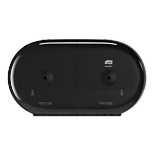 Tork SmartOne Mini Twin Toilet Roll Wall Mounted Dispenser Black T9, High Capacity, Elevation Range, 682008 Tork SmartOne Mini Twin Toilet Roll Wall Mounted Dispenser Black T9, High Capacity, Elevation Range, 682008
