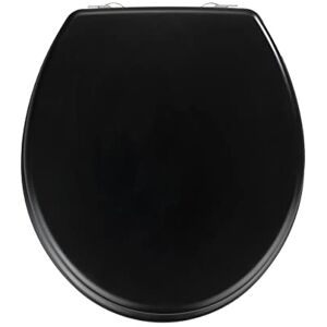 WENKO 20077100 Toilet seat Prima Black Matt suitable for cisterns, rustproof stainless steel mounting, MDF, 38 x 41.5 cm, Black WENKO 20077100 Toilet seat Prima Black Matt suitable for cisterns, rustproof stainless steel mounting, MDF, 38 x 41.5 cm, Black