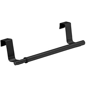 WENKO Telescopic door towel holder, extendable towel rack for kitchen and bathroom for hanging on drawer & cupboard door, mounting without drilling, stainless steel, 36-60 x 6 x 7 cm, black WENKO Telescopic door towel holder, extendable towel rack for kitchen and bathroom for hanging on drawer & cupboard door, mounting without drilling, stainless steel, 36-60 x 6 x 7 cm, black