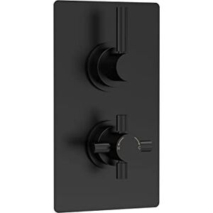 Hudson Reed A4003V Tec Lever Modern Bathroom Lever Twin Thermostatic Concealed Shower Valve 1 Outlet, 215mm, Matt Black Hudson Reed A4003V Tec Lever Modern Bathroom Lever Twin Thermostatic Concealed Shower Valve 1 Outlet, 215mm, Matt Black
