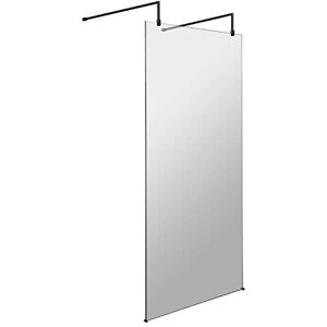 Hudson Reed BGPAF10 Modern Bathroom Black Profile Free Standing Wetroom Screen, 1000mm, Black Hudson Reed BGPAF10 Modern Bathroom Black Profile Free Standing Wetroom Screen, 1000mm, Black
