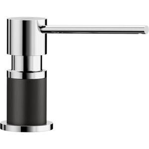 Blanco Dishwashing Liquid Dispenser Lato-black/chrome-526177, Brass, Silgranite Black/Chrome Blanco Dishwashing Liquid Dispenser Lato-black/chrome-526177, Brass, Silgranite Black/Chrome
