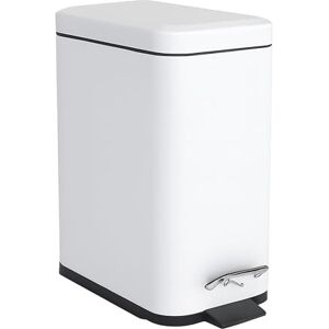 Relaxdays Bathroom Bin, 5 Litre, Cosmetic Bin with Soft-Close, Matte Design, Removable Bucket, White Relaxdays Bathroom Bin, 5 Litre, Cosmetic Bin with Soft-Close, Matte Design, Removable Bucket, White