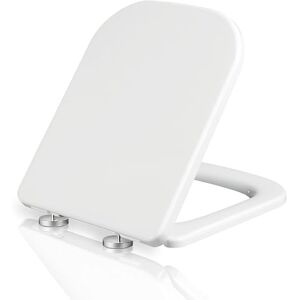 MASS DYNAMIC Square Toilet Seat with Soft Close Top Fix Toilet Seats with One Button Quick Release Cleaning for Better Hygiene, Rectangle Loo Seat with Adjustable Hinges MASS DYNAMIC Square Toilet Seat with Soft Close Top Fix Toilet Seats with One Button Quick Release Cleaning for Better Hygiene, Rectangle Loo Seat with Adjustable Hinges