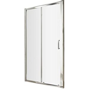 nuie AQSL10H3 Pacific Modern Bathroom Easyfit Shower Single Sliding Door, 6mm Toughened Safety Glass and Round D-Handle, 1000mm, Polished Chrome nuie AQSL10H3 Pacific Modern Bathroom Easyfit Shower Single Sliding Door, 6mm Toughened Safety Glass and Round D-Handle, 1000mm, Polished Chrome