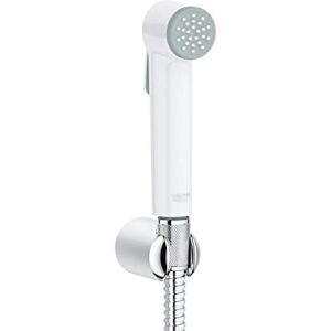 Grohe Tempesta-F Trigger Spray 30 Wall Holder Set with Trigger Control Hand Shower Easy-Clean Design In Durable Chrome and Pure White Finish Twistfree Hose Made In Germany 27812IL1 Grohe Tempesta-F Trigger Spray 30 Wall Holder Set with Trigger Control Hand Shower Easy-Clean Design In Durable Chrome and Pure White Finish Twistfree Hose Made In Germany 27812IL1