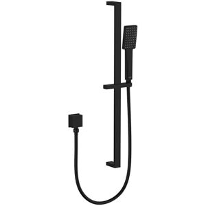 Bristan Square Riser Rail Shower Kit and Wall Outlet, Wall Mounted, Black Finish Bristan Square Riser Rail Shower Kit and Wall Outlet, Wall Mounted, Black Finish