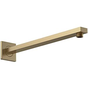 nuie ARM813 Fixed Heads Modern Bathroom Square Wall Mounted Shower Arm, 355mm, Brushed Brass nuie ARM813 Fixed Heads Modern Bathroom Square Wall Mounted Shower Arm, 355mm, Brushed Brass