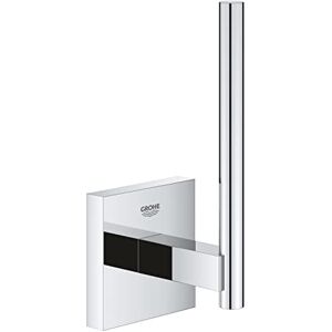 Grohe Start Cube Spare Toilet Roll Holder (Material: Metal, Wall Mounted, Concealed Fastening, with Screws and Dowels), Size 134 mm, Extra Easy to Fit with QuickGlue, Chrome, 40979000 Grohe Start Cube Spare Toilet Roll Holder (Material: Metal, Wall Mounted, Concealed Fastening, with Screws and Dowels), Size 134 mm, Extra Easy to Fit with QuickGlue, Chrome, 40979000