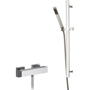 Hudson Reed SBS96BV1 Shower Bundle Modern Bathroom Sanford Square Thermostatic Bar Valve and Sheer Rectangular Slide Rail Kit with Single Function Handset, Chrome Hudson Reed SBS96BV1 Shower Bundle Modern Bathroom Sanford Square Thermostatic Bar Valve and Sheer Rectangular Slide Rail Kit with Single Function Handset, Chrome