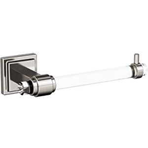 Amerock Glacio Clear/Brushed Nickel Contemporary Single Post Toilet Paper Holder Amerock Glacio Clear/Brushed Nickel Contemporary Single Post Toilet Paper Holder