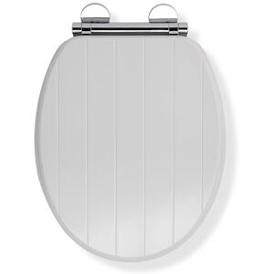Croydex Portland Soft Close Toilet Seat Tongue & Groove Design Soft Close and Quick Release for Easy Cleaning and Flexi-Fix Adjustable Hinges with Top & Bottom Fix Hinge Fittings (White Wood) Croydex Portland Soft Close Toilet Seat Tongue & Groove Design Soft Close and Quick Release for Easy Cleaning and Flexi-Fix Adjustable Hinges with Top & Bottom Fix Hinge Fittings (White Wood)