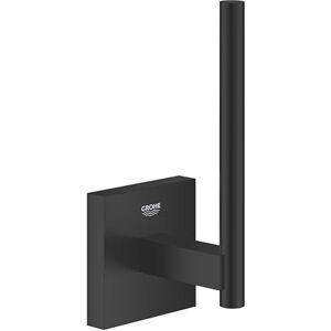 Grohe Start Cube QuickFix Spare Toilet Roll Holder (Material: Metal, Wall Mounted, Concealed Fastening, with Screws and Dowels), Size 134 mm, Easy to Fit QuickGlue, Matt Black, 409792430 Grohe Start Cube QuickFix Spare Toilet Roll Holder (Material: Metal, Wall Mounted, Concealed Fastening, with Screws and Dowels), Size 134 mm, Easy to Fit QuickGlue, Matt Black, 409792430