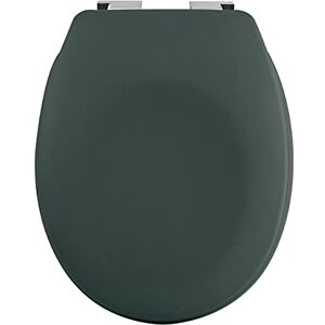 Spirella Neela Thermo Hard Toilet Seat Matt Dark Green ABS Chrome Hinges Spirella Neela Thermo Hard Toilet Seat Matt Dark Green ABS Chrome Hinges