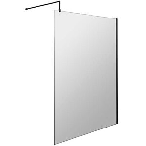 Hudson Reed WRSBP14 Modern Bathroom Black Profile Wall Fixed Wetroom Screen, 1400mm, Black Hudson Reed WRSBP14 Modern Bathroom Black Profile Wall Fixed Wetroom Screen, 1400mm, Black