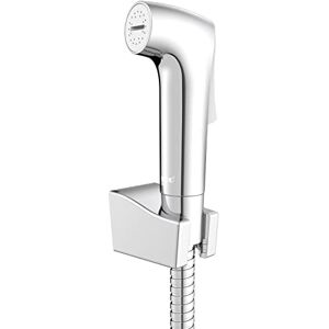 WENKO Watersaving Bidet Set Hygiene Toilet Set with Hand Shower/Spray Head, Hose and Wall Bracket, Plastic (ABS), 12 x 2.8 x 7 cm, Shiny Silver WENKO Watersaving Bidet Set Hygiene Toilet Set with Hand Shower/Spray Head, Hose and Wall Bracket, Plastic (ABS), 12 x 2.8 x 7 cm, Shiny Silver
