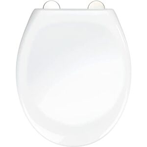WENKO Ios loo seat, sturdy premium white thermoplastic WC seat with Easy-Close automatic soft-closing mechanism and 1-button Fix-Clip hygienic fastening made of stainless steel, 1.6 kg, 37.5 x 45 cm WENKO Ios loo seat, sturdy premium white thermoplastic WC seat with Easy-Close automatic soft-closing mechanism and 1-button Fix-Clip hygienic fastening made of stainless steel, 1.6 kg, 37.5 x 45 cm