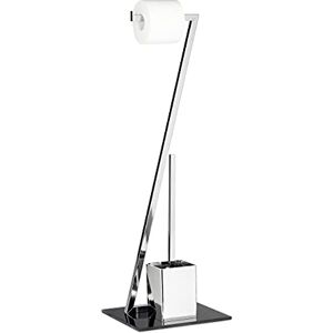 Relaxdays GLASS Toilet Brush and Holder, Size: 77 x 25 x 25 cm Glass and Metal Toilet Paper Holder in Stainless Steel Look, Free-Standing, Silver Relaxdays GLASS Toilet Brush and Holder, Size: 77 x 25 x 25 cm Glass and Metal Toilet Paper Holder in Stainless Steel Look, Free-Standing, Silver