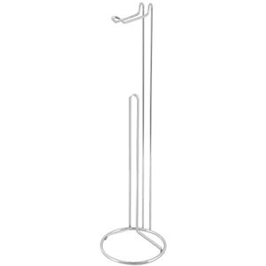 MSV "Amy" Toilet Roll Holder with Stand and Replacement Paper Holder Length x Depth 15 x 54 cm Glossy Silver MSV "Amy" Toilet Roll Holder with Stand and Replacement Paper Holder Length x Depth 15 x 54 cm Glossy Silver