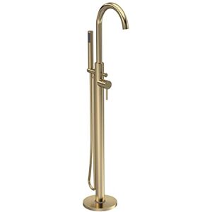 Hudson Reed PN821 Tec Lever Modern Bathroom Floor Standing Lever Bath Shower Mixer Tap with Kit, 1200mm, Brushed Brass Hudson Reed PN821 Tec Lever Modern Bathroom Floor Standing Lever Bath Shower Mixer Tap with Kit, 1200mm, Brushed Brass