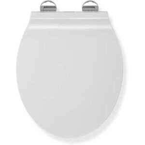 Croydex Michigan Slimline Flexi-Fix White Soft Close Toilet Seat Quick Release Button and Adjustable Stainless Steel Hinges with Top and Bottom Fixings, Made from Anti-Bacterial Treated Plastic Croydex Michigan Slimline Flexi-Fix White Soft Close Toilet Seat Quick Release Button and Adjustable Stainless Steel Hinges with Top and Bottom Fixings, Made from Anti-Bacterial Treated Plastic