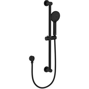 Bristan Round Riser Rail Shower Kit and Wall Outlet, Wall Mounted, Black Finish Bristan Round Riser Rail Shower Kit and Wall Outlet, Wall Mounted, Black Finish