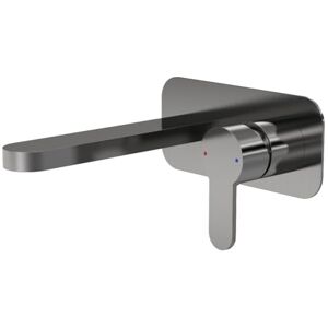 nuie ARV728 Arvan Modern Bathroom Round Wall Mount 2 Tap Hole Basin Mixer Tap with Lever Handle and Back Plate, 199mm, Brushed Pewter nuie ARV728 Arvan Modern Bathroom Round Wall Mount 2 Tap Hole Basin Mixer Tap with Lever Handle and Back Plate, 199mm, Brushed Pewter