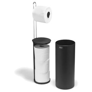 Joseph Joseph EasyStore Toilet Paper Holder Stand, Concealed Storage, Holds 3 Spare Rolls, Matt Black Joseph Joseph EasyStore Toilet Paper Holder Stand, Concealed Storage, Holds 3 Spare Rolls, Matt Black