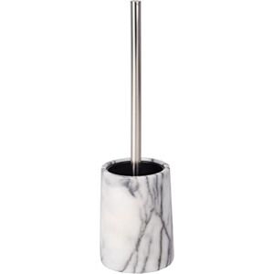 WENKO "Onyx Marble Toilet Brush and Holder, White WENKO "Onyx Marble Toilet Brush and Holder, White