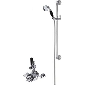 Hudson Reed SBT135TW1 Bundle Traditional Bathroom Twin Exposed Shower Valve and Victorian Inspired Slider Rail Kit with Single Function Handset, Chrome Hudson Reed SBT135TW1 Bundle Traditional Bathroom Twin Exposed Shower Valve and Victorian Inspired Slider Rail Kit with Single Function Handset, Chrome