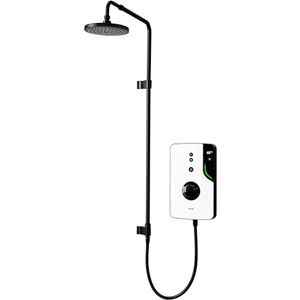 Triton Showers ENlight® Back to Wall Kit Thermostatic Electric Shower 9.5 kW Smart Shower Digital Shower with Black Showerhead & Anti Twist Hose White Electric Shower Unit Triton Showers ENlight® Back to Wall Kit Thermostatic Electric Shower 9.5 kW Smart Shower Digital Shower with Black Showerhead & Anti Twist Hose White Electric Shower Unit