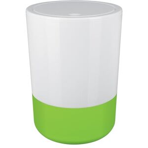 Spirella Design Cosmetic Bin Moji Bathroom Pedal Bin Swing lid waste bin with swing lid 5 liter with silicone bottom white/green Spirella Design Cosmetic Bin Moji Bathroom Pedal Bin Swing lid waste bin with swing lid 5 liter with silicone bottom white/green
