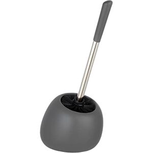 WENKO Polaris toilet set, fine ceramic toilet brush holder, for bathroom and guest toilet, including toilet brush with interchangeable brush head Ø 8 cm, 17 x 34.5 x 14.5 cm, matt grey WENKO Polaris toilet set, fine ceramic toilet brush holder, for bathroom and guest toilet, including toilet brush with interchangeable brush head Ø 8 cm, 17 x 34.5 x 14.5 cm, matt grey