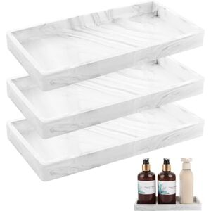 ASelected 3 Pieces Bathroom Vanity Tray, Decorative Silicone Cosmetic Tray Jewelry Tray Mini Dish Cosmetics Holder for for Cloths Candles Towel Soap Plant White, 20x10x1.8 CM ASelected 3 Pieces Bathroom Vanity Tray, Decorative Silicone Cosmetic Tray Jewelry Tray Mini Dish Cosmetics Holder for for Cloths Candles Towel Soap Plant White, 20x10x1.8 CM