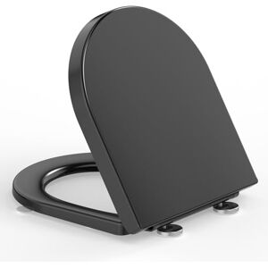 YEAUPE PRO U2009B WC Sitz mit Absenkautomatik D-Form Schwarz Toilet seat with Soft-Close Mechanism, D-Shape, Black D, 42.5 x 36.3 x 4.9 cm YEAUPE PRO U2009B WC Sitz mit Absenkautomatik D-Form Schwarz Toilet seat with Soft-Close Mechanism, D-Shape, Black D, 42.5 x 36.3 x 4.9 cm