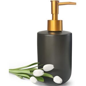 UNBONSOUHAIT Liquid Soap Dispenser for Bathroom with Gold Pump,Dish Soap Dispenser for Kitchen,Refillable Countertop Lotion Ceramics Black Hand Soap Dispenser for Shower 420ml(Cylindrical Black Bottle) UNBONSOUHAIT Liquid Soap Dispenser for Bathroom with Gold Pump,Dish Soap Dispenser for Kitchen,Refillable Countertop Lotion Ceramics Black Hand Soap Dispenser for Shower 420ml(Cylindrical Black Bottle)