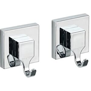 WENKO Set of 2 Towel Hooks, Coat Hooks, Acrylonitrile Butadiene Styrene (ABS), Chrome, 6 x 7 x 5 cm WENKO Set of 2 Towel Hooks, Coat Hooks, Acrylonitrile Butadiene Styrene (ABS), Chrome, 6 x 7 x 5 cm
