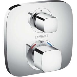 Hansgrohe Ecostat E thermostat conceiled, bathroom tap with safety stop at 40 °C, thermostat square, mixer tap for 1 function, chrome, 15707000 Hansgrohe Ecostat E thermostat conceiled, bathroom tap with safety stop at 40 °C, thermostat square, mixer tap for 1 function, chrome, 15707000