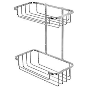 Croydex QM390541 Stainless Steel Two Tier Cosmetic Basket Shower Caddy, 10 Year Rust Free Guarantee, Silver Croydex QM390541 Stainless Steel Two Tier Cosmetic Basket Shower Caddy, 10 Year Rust Free Guarantee, Silver