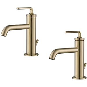 Kraus Ramus Single Handle Bathroom Sink Faucet with Lift Rod Drain in Brushed Gold, KBF-1221BG Kraus Ramus Single Handle Bathroom Sink Faucet with Lift Rod Drain in Brushed Gold, KBF-1221BG