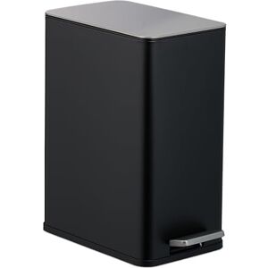 Relaxdays Bathroom Pedal Bin, 10 Litres, Soft-Close Lid, Removable Inner Bucket, Metal, Sanitary Waste Disposal, Black, 10% plastic 90% iron, 10 L Relaxdays Bathroom Pedal Bin, 10 Litres, Soft-Close Lid, Removable Inner Bucket, Metal, Sanitary Waste Disposal, Black, 10% plastic 90% iron, 10 L