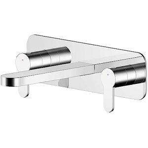 nuie ARV350 Arvan Modern Bathroom Round Wall Mount 3 Tap Hole Basin Mixer Tap with Lever Handles and Plate, 92mm, Chrome nuie ARV350 Arvan Modern Bathroom Round Wall Mount 3 Tap Hole Basin Mixer Tap with Lever Handles and Plate, 92mm, Chrome