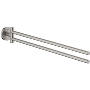 Grohe Essentials Towel Bar (439mm) with Two Swivel Arms German Engineered, Metal In Stainless Steel-Look and with Concealed Fastening 40371DC1 Grohe Essentials Towel Bar (439mm) with Two Swivel Arms German Engineered, Metal In Stainless Steel-Look and with Concealed Fastening 40371DC1