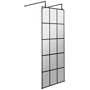 Hudson Reed BFAF076 Modern Bathroom Black Framed Free Standing Wetroom Screen, 760mm, Black Hudson Reed BFAF076 Modern Bathroom Black Framed Free Standing Wetroom Screen, 760mm, Black