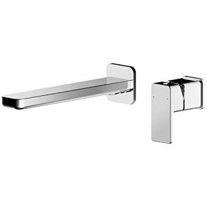 nuie WIN381 Windon Modern Bathroom Wall Mount 2 Tap Hole Basin Mixer Tap with Lever Handle (No Plate), 70mm, Chrome nuie WIN381 Windon Modern Bathroom Wall Mount 2 Tap Hole Basin Mixer Tap with Lever Handle (No Plate), 70mm, Chrome